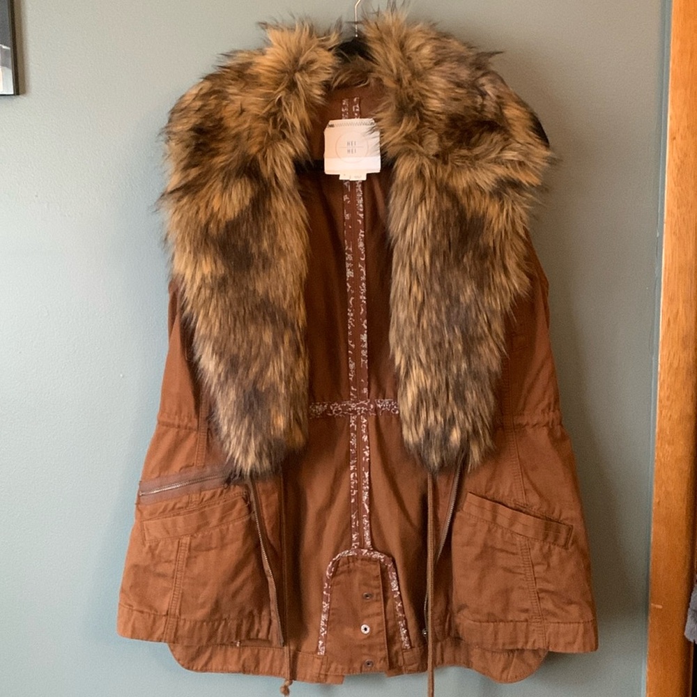 Anthropologie Hei Hei brown canvas vest